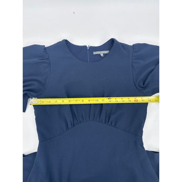 Julia Jordan Navy Blue Flounce Sleeve A Line Midi Dress EUC Size 4 - Picture 7 of 8